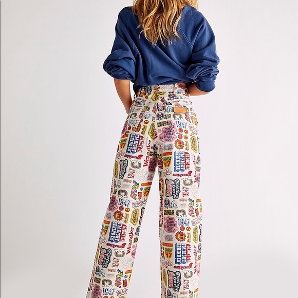 NWT Wrangler Printed Jeans from Free People - Picture 2 of 4